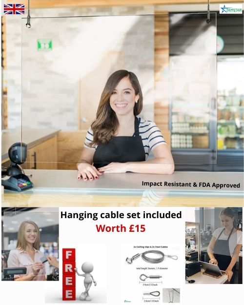 Hanging Screens Shop Counter Reception 2mm