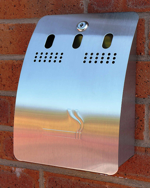 Wall Ashtray Cigarette Bin Stainless Steel Mountable Electra