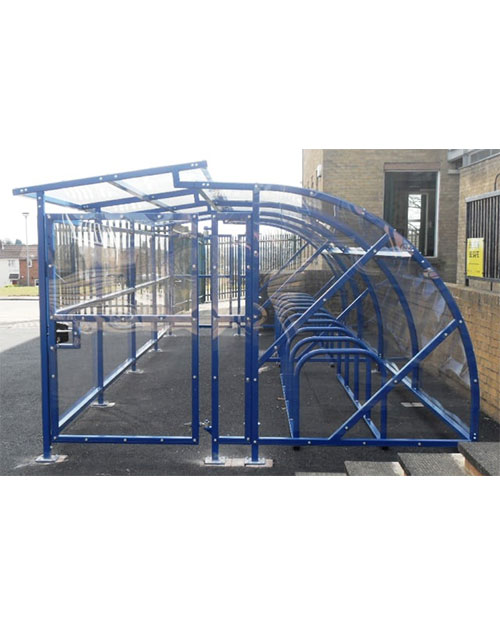 Lockable bike security shelter 10-100 cycles omega half - Image 3