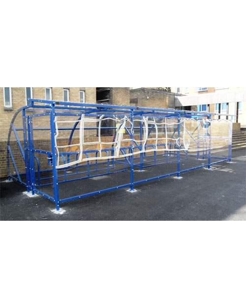 Lockable bike security shelter 10-100 cycles omega half - Image 4