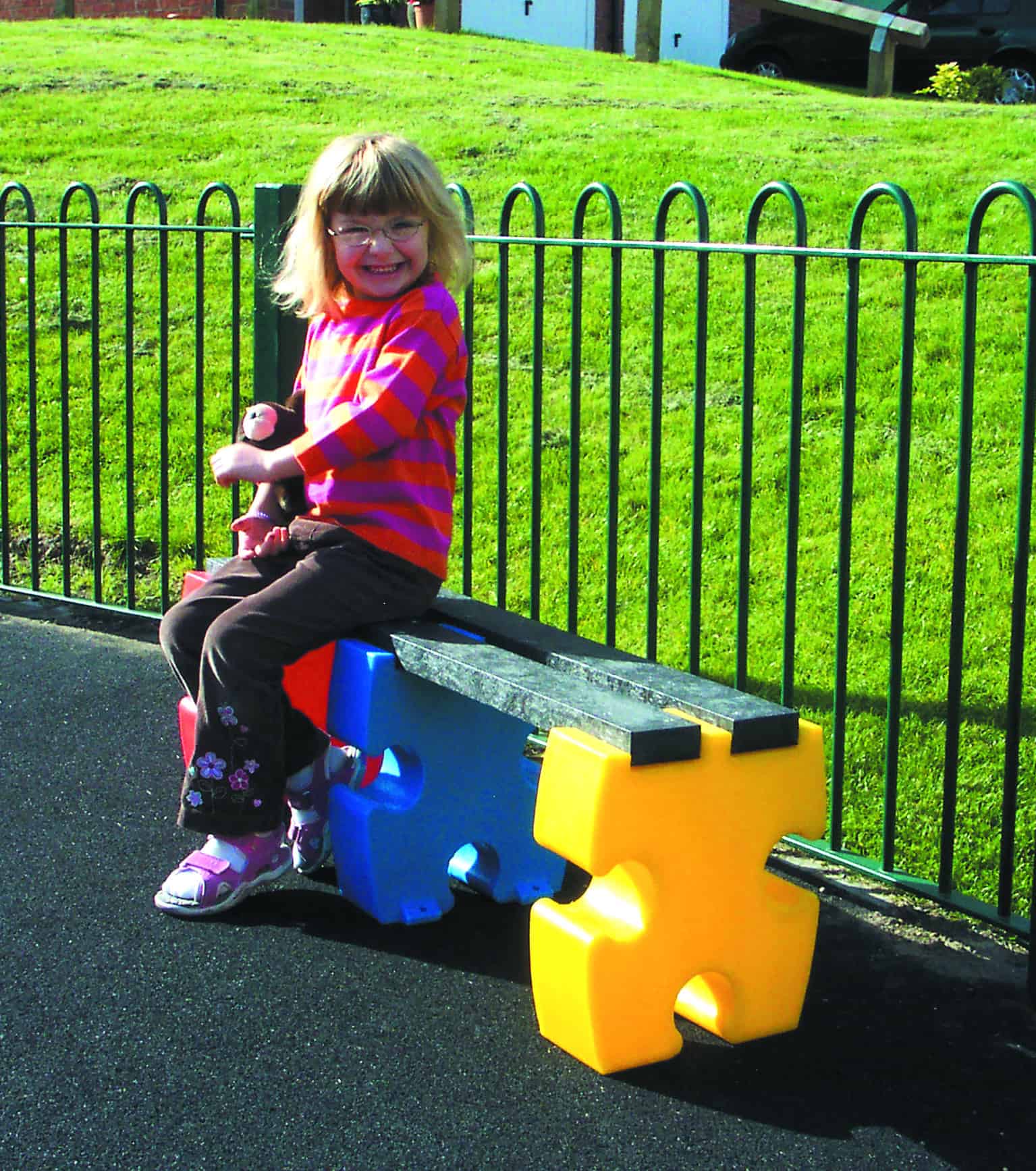 Three Person Jigsaw Bench