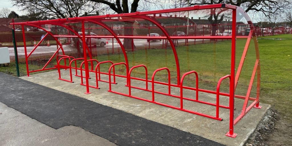 Bike shelter at school
