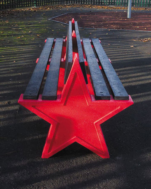 Recycled Plastic Playground Seat 6-8 Person Cherry - Image 6