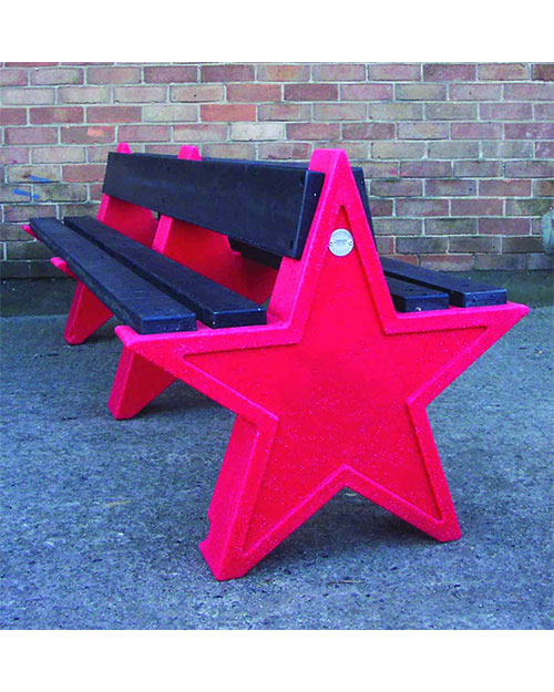 six person double sided star recycled plastic seat