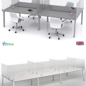 Sneeze Guard Office Desk Clamp System Clear Screens 3mm