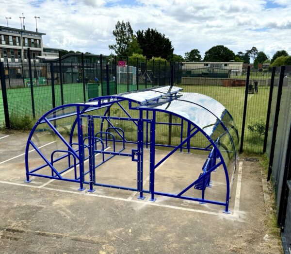 Lockable bike security shelter 20-100 cycles omega