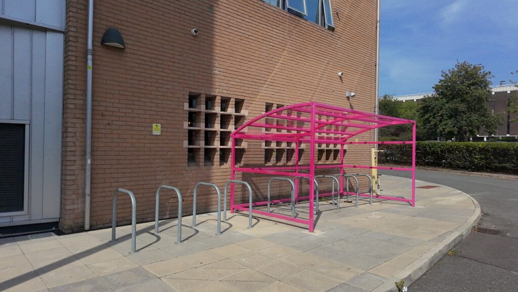 smoking shelter that has been refurbished