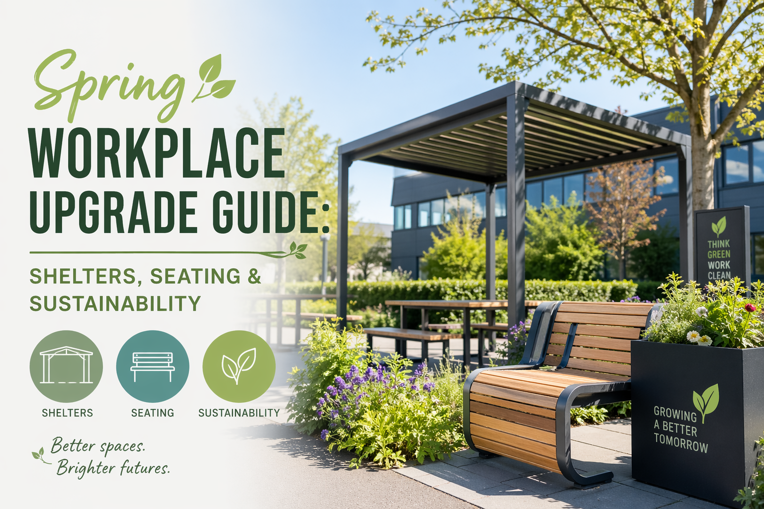 Spring Workplace Upgrade Guide Shelters, Seating & Sustainability