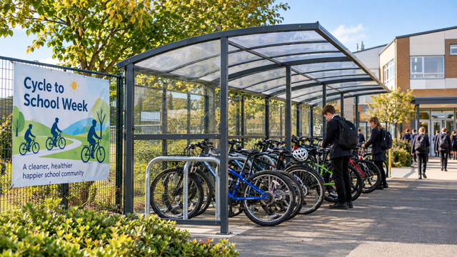 Cycle to School Week at School
